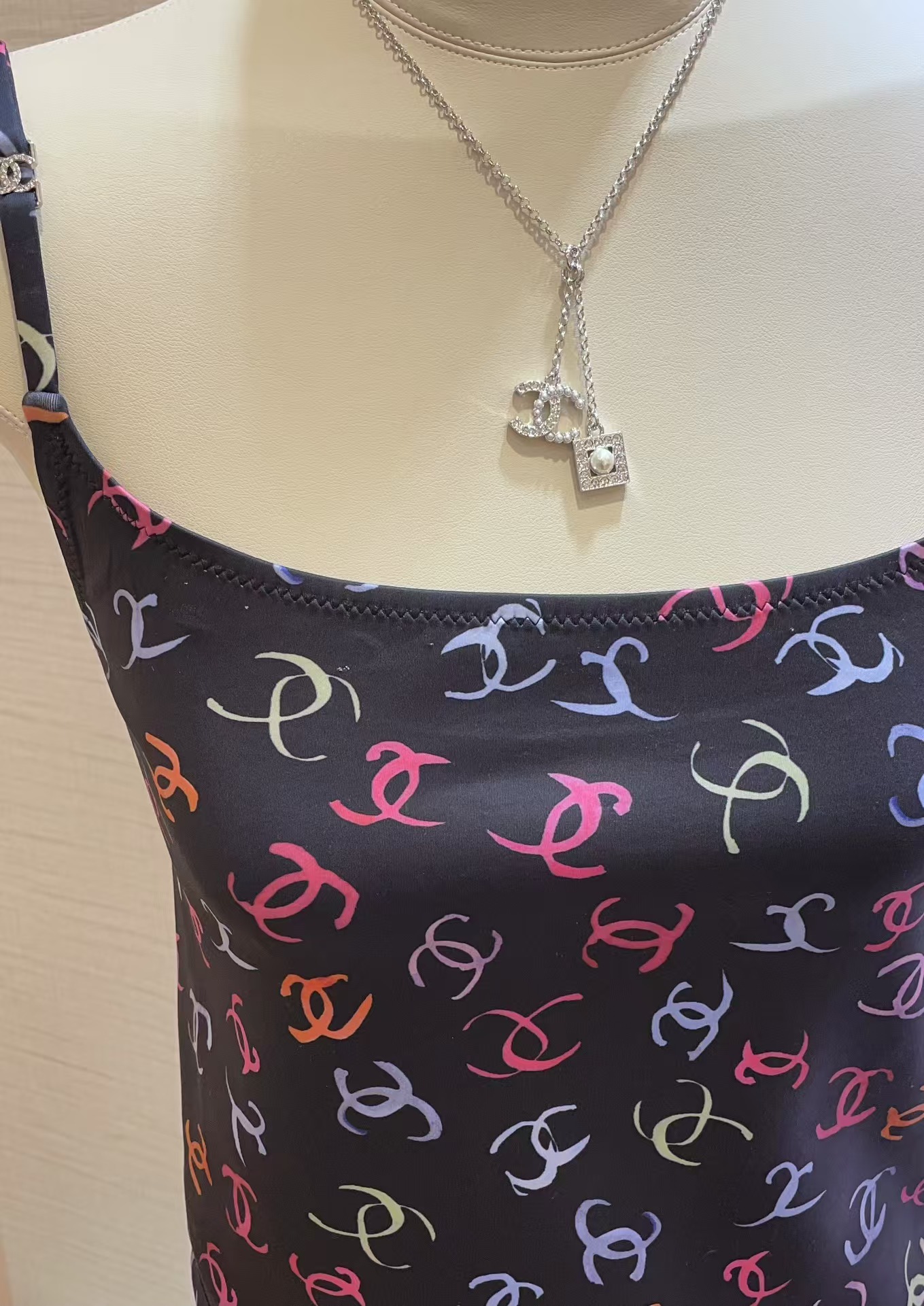 Replica Chanel Two Pendants Drop Y Necklace