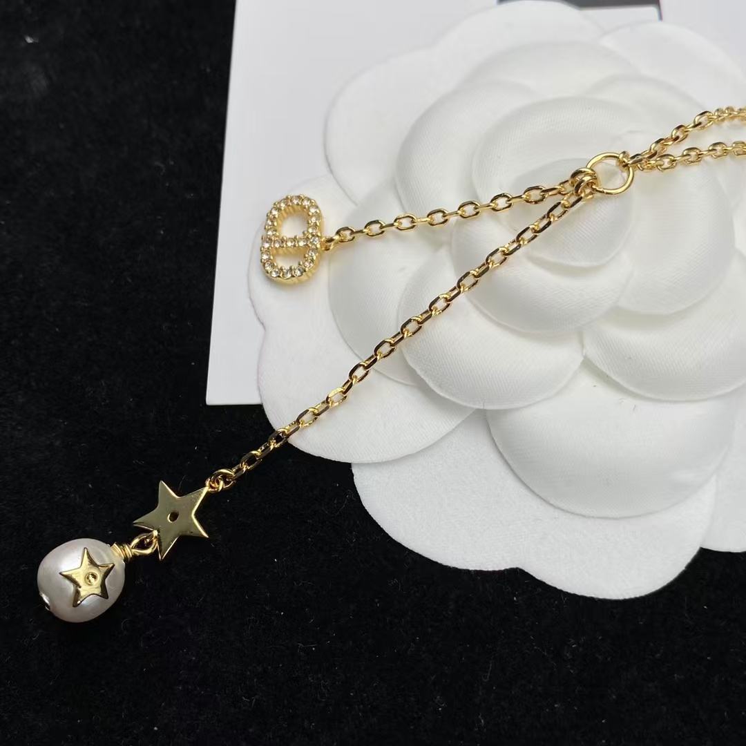 Replica Dior Star Pearl Long Drop Y Necklace