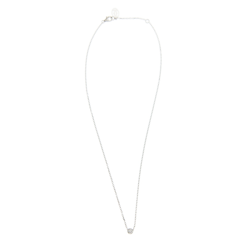 Replica NEW CARTIER DIAMANTS LÉGERS NECKLACE B7215900 SILVER 18kt WHITE GOLD