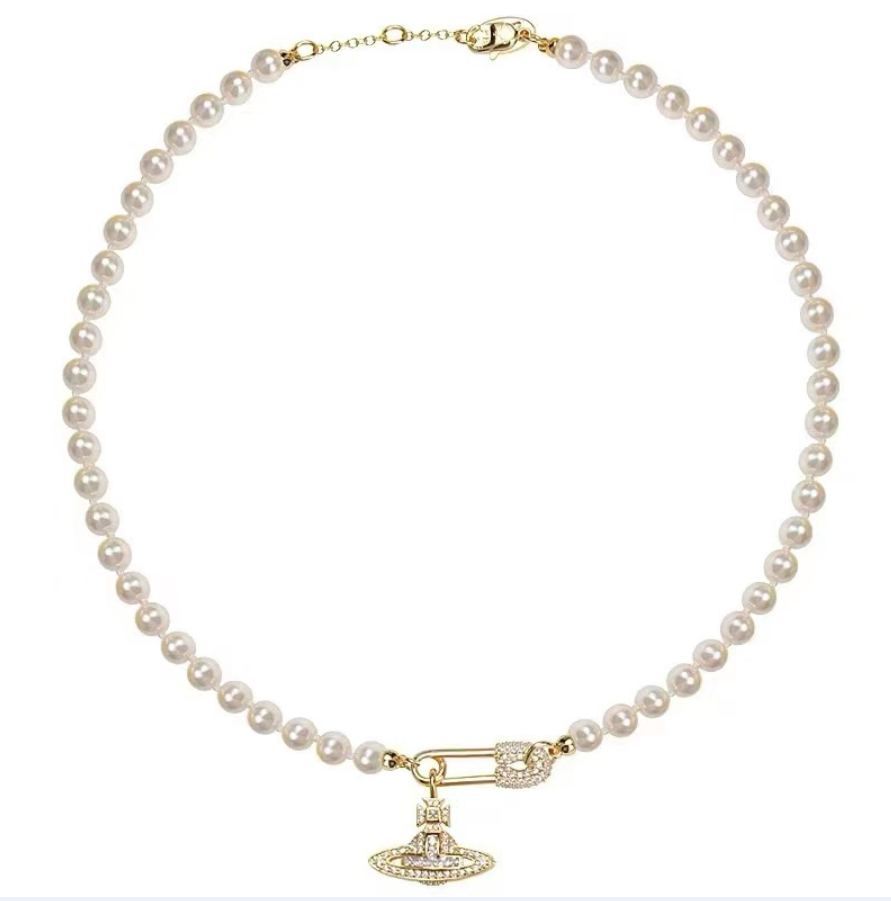 Replica Vivienne Westwood Saturn Pearl Necklace