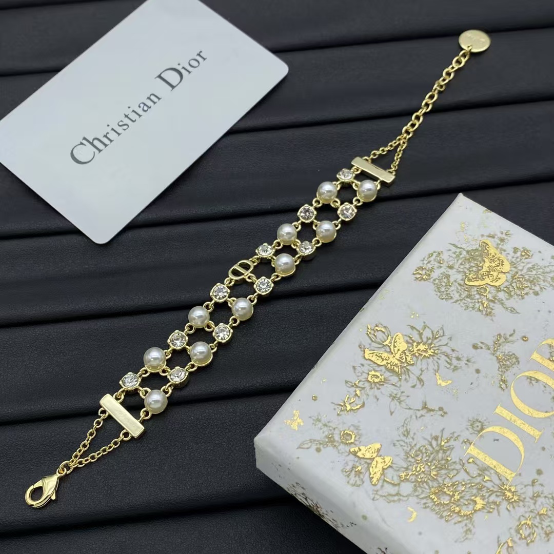 Replica Dior Two Row Pearl Bracelet
