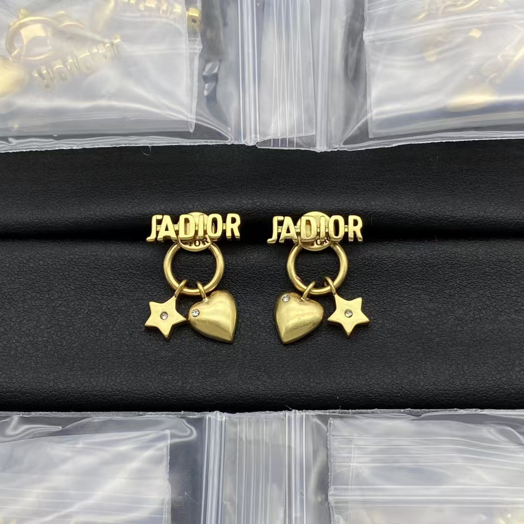Replica Dior JADIOR Star Heart Dangle Earrings