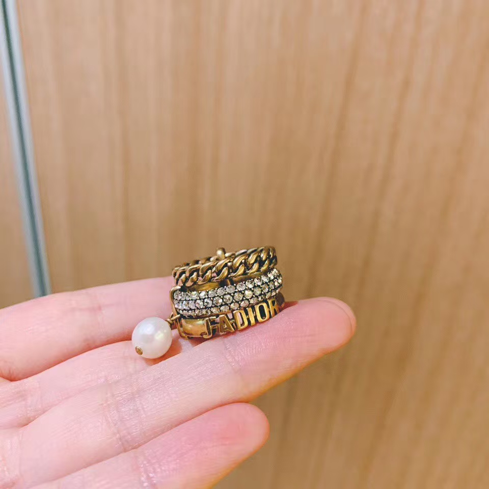 Replica JADIOR 3 Layers Pearl Dangle Ring