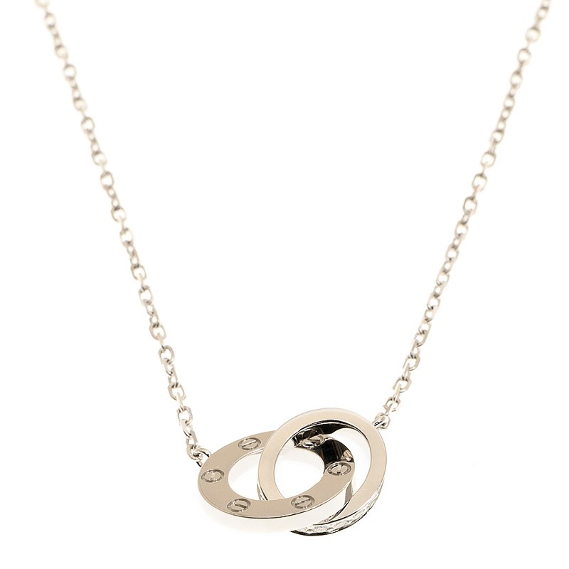 Replica NEW CARTIER LOVE NECKLACE B7216300  SILVER 18kt WHITE GOLD