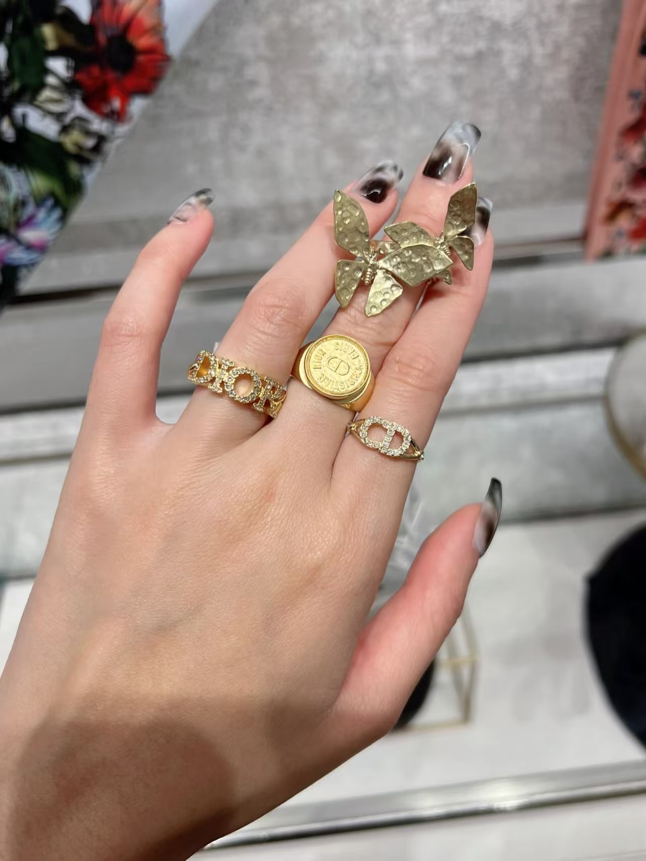Replica Dior CD Paved Diamond Ring