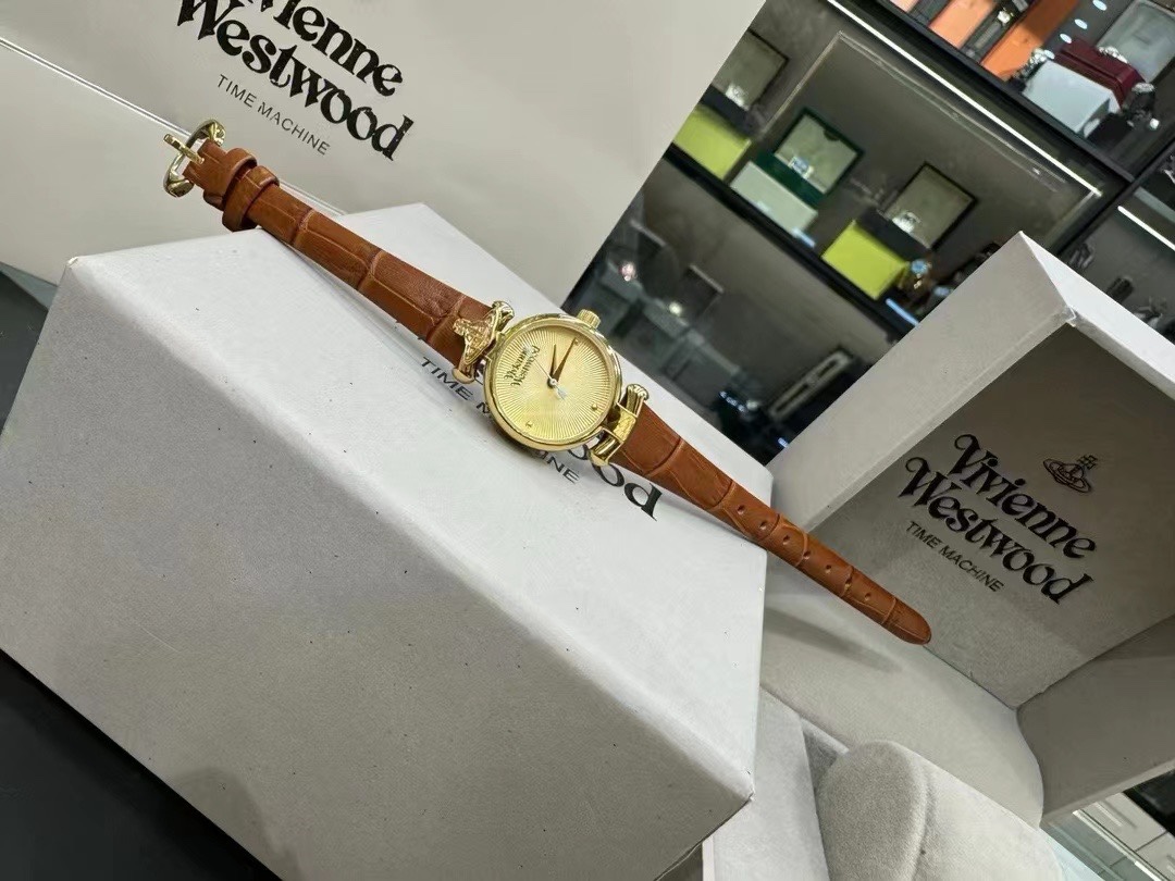 Replica Vivienne Westwood Brown Genuine Leather Band Watch - 23MM