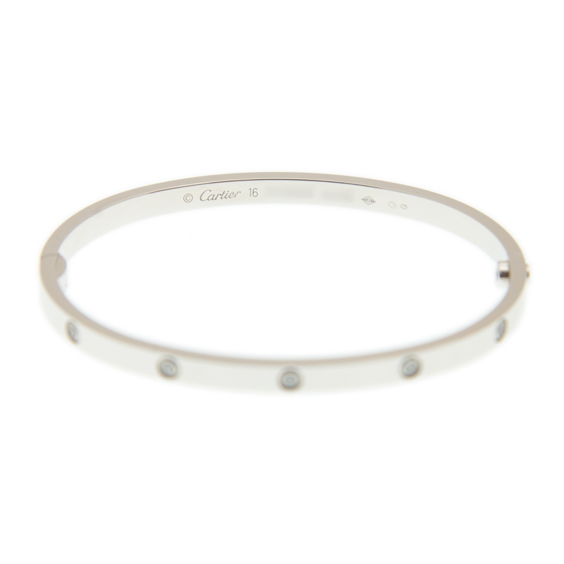 Replica NEW CARTIER LOVE BRACELET B6048016 18kt WHITE GOLD & DIAMONDS  SILVER