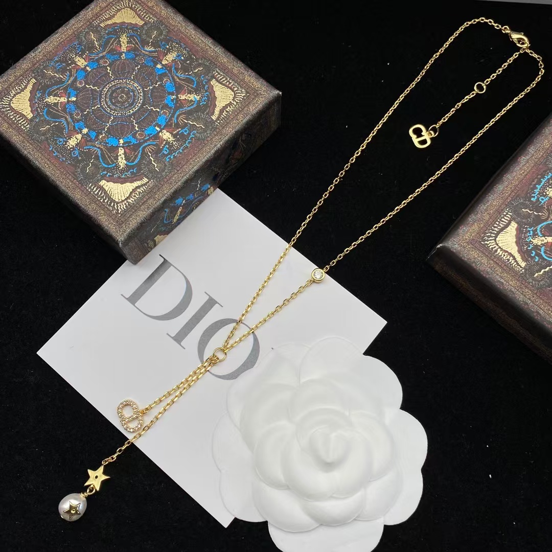 Replica Dior Star Pearl Long Drop Y Necklace