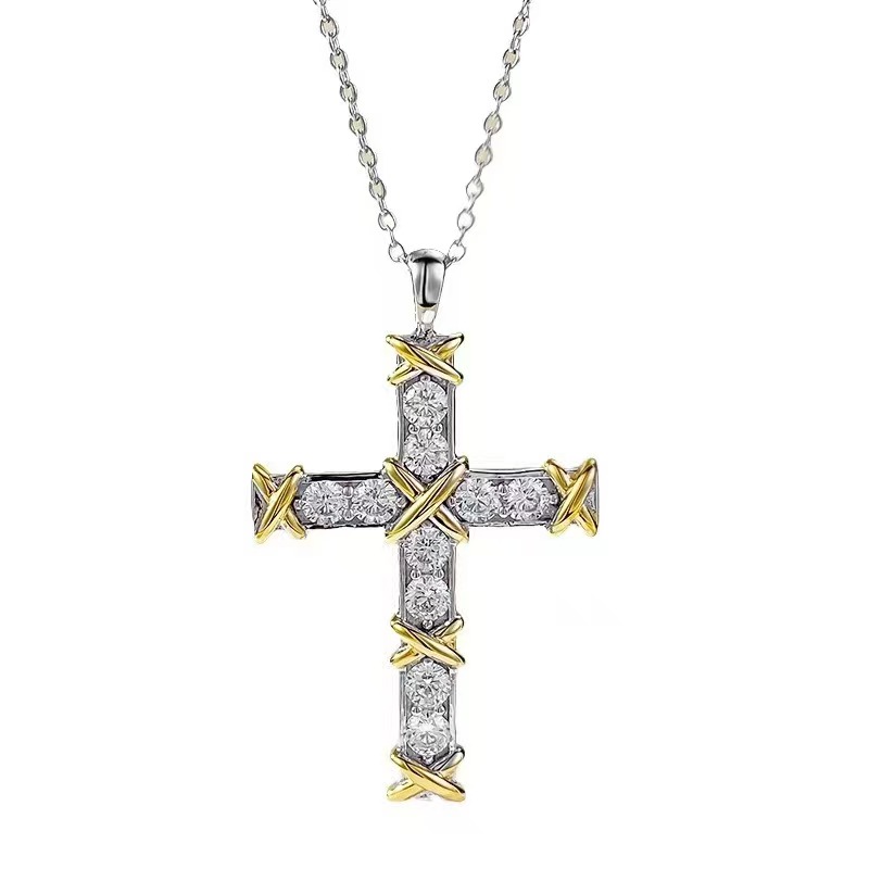 Replica Tiffany Ten Stone Cross Pendant with Diamonds