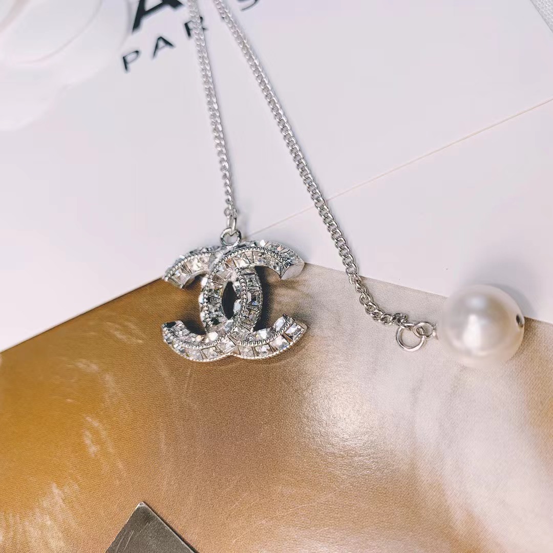 Replica Chanel Silver Color Tassel Pendant Necklace