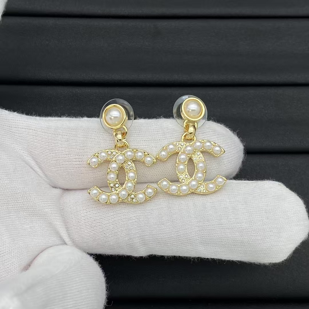 Replica Chanel Pearl Double C Earrings