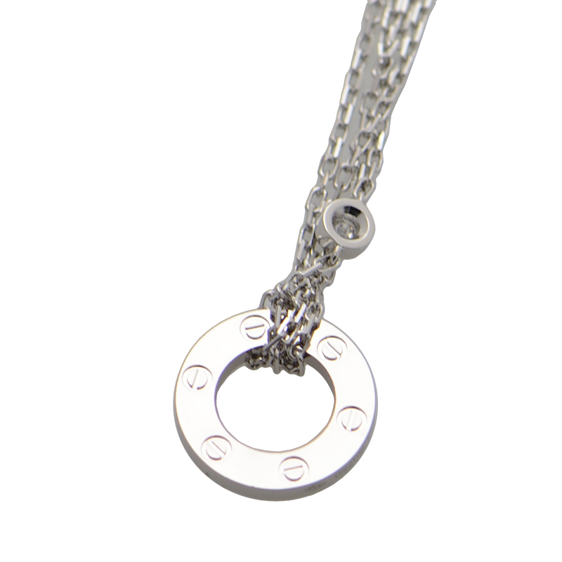 Replica NEW CARTIER LOVE NECKLACE B7219400  SILVER 18KT WHITE GOLD
