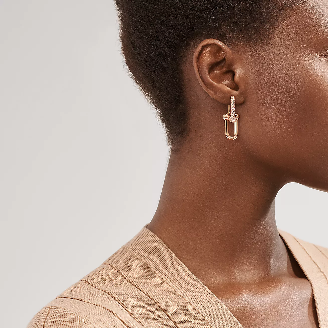 Replica Tiffany HardWear Link Earrings (with diamonds)