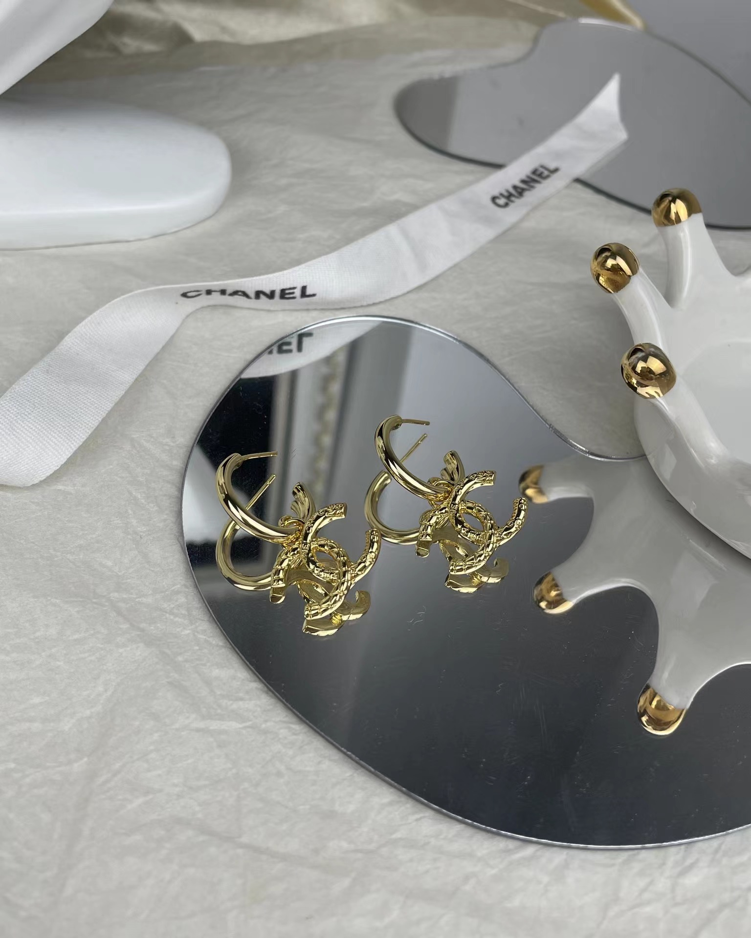 Replica Chanel Golden Double C Earrings