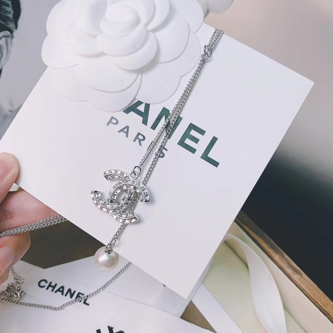 Replica Chanel Silver Color Tassel Pendant Necklace