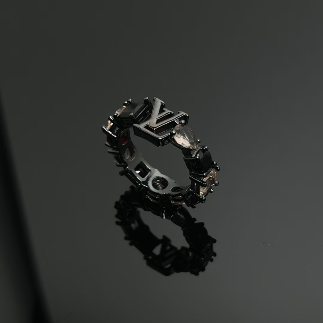Replica Louis Vuitton Unisex Wide Band Black Ring