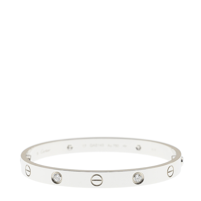 Replica NEW CARTIER LOVE BRACELET B6070117 18kt WHITE GOLD & DIAMONDS  SILVER