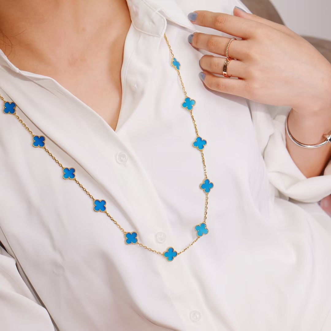 replica Van Cleef & Arpels Vintage Alhambra Long Necklace, 20 Motifs