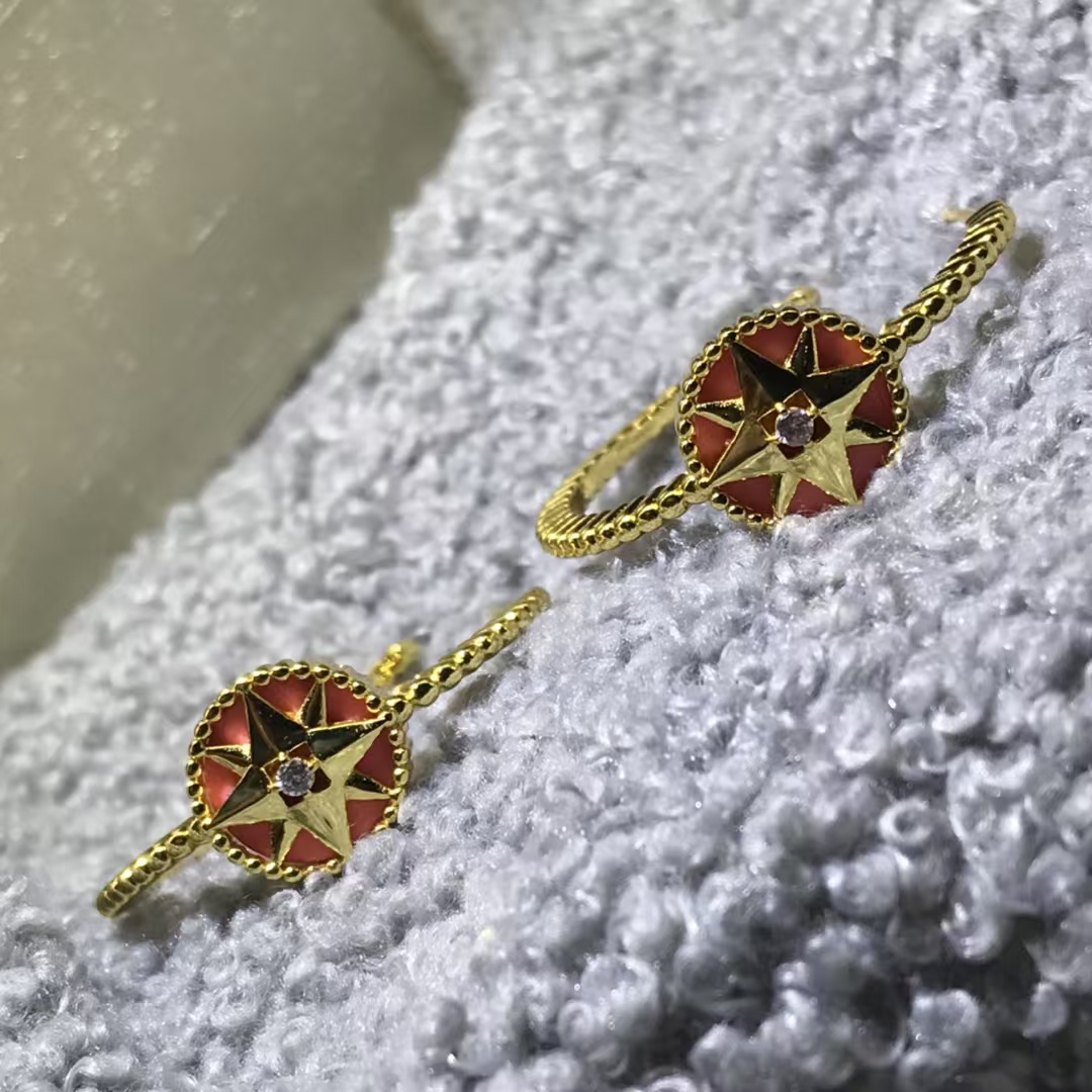 Replica Dior Hoop Rose Des Vents Earrings