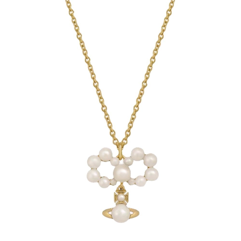Replica Vivienne Westwood Pearl Planet Pendant Necklace