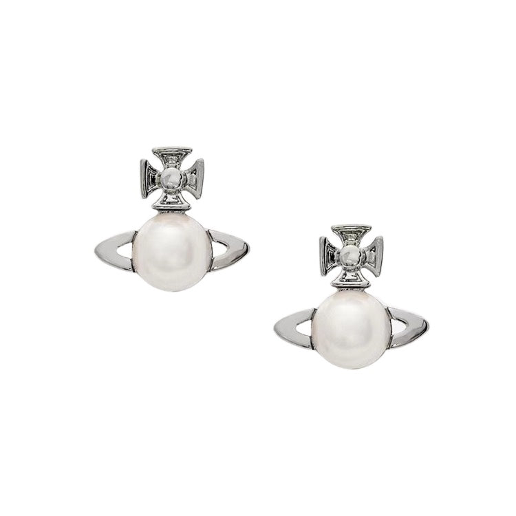 Replica Vivienne Westwood Pearl Stud Saturn Earrings