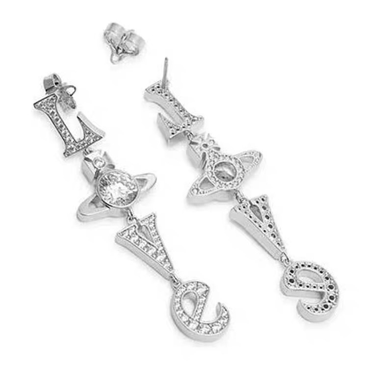 Replica Vivienne Westwood Letter LOVE Long Style Earrings