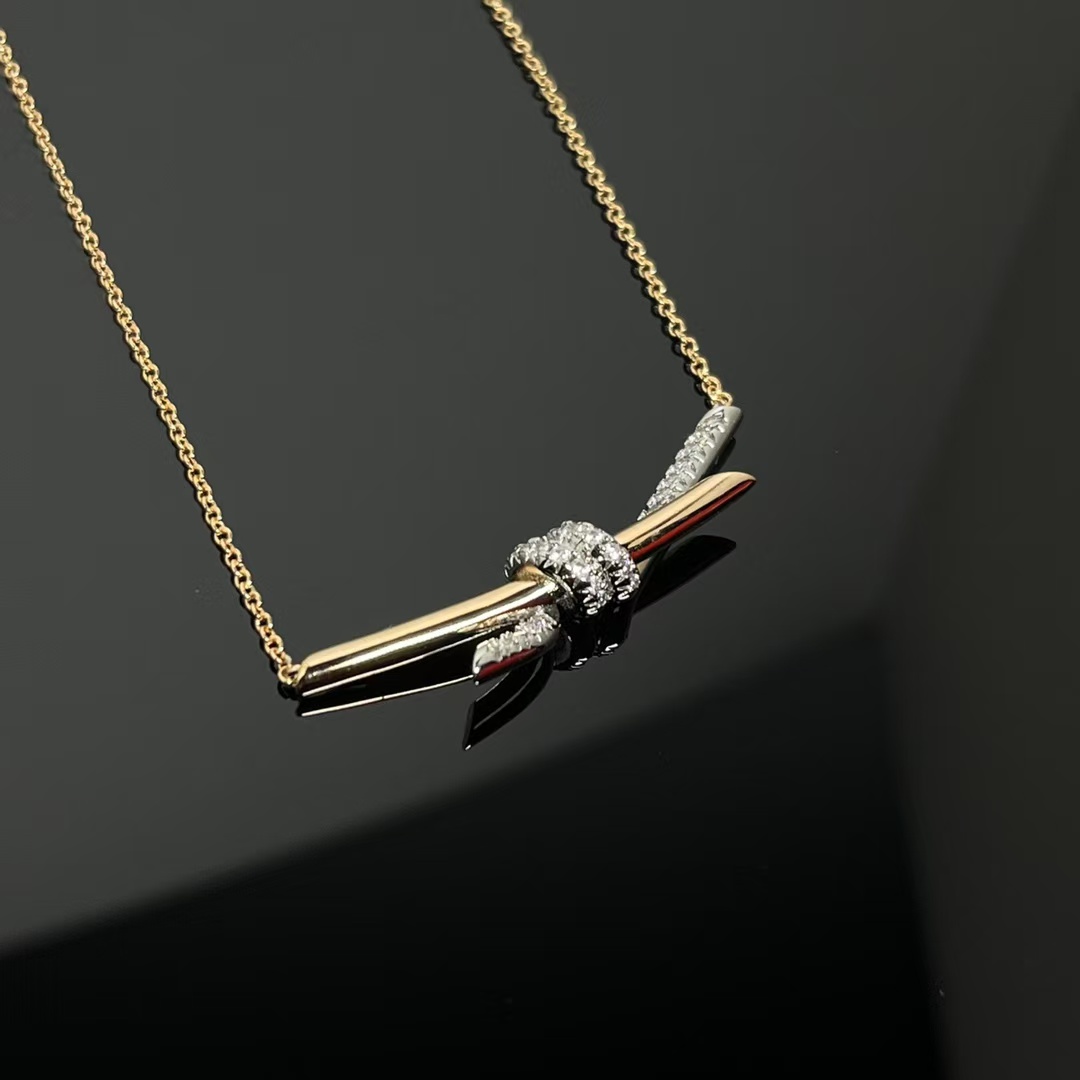 Replica Tiffany Knot Pendant Necklace - Mixed Metal Color