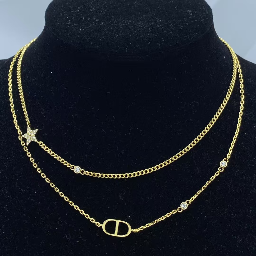 Replica Dior CD Star Two Layers Stacked Necklace