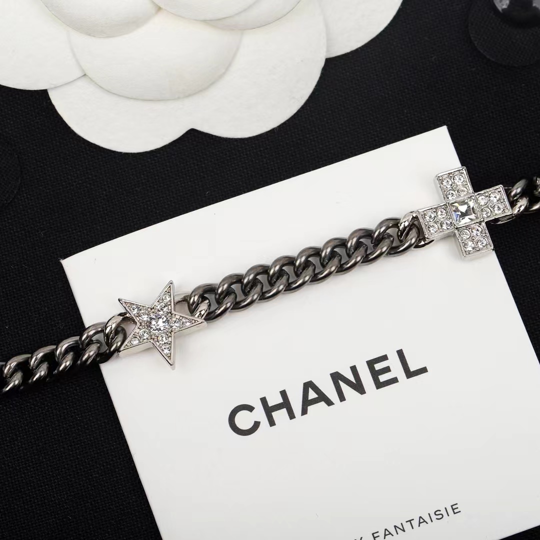 Replica Chanel Black Cuban Chain Choker Necklace