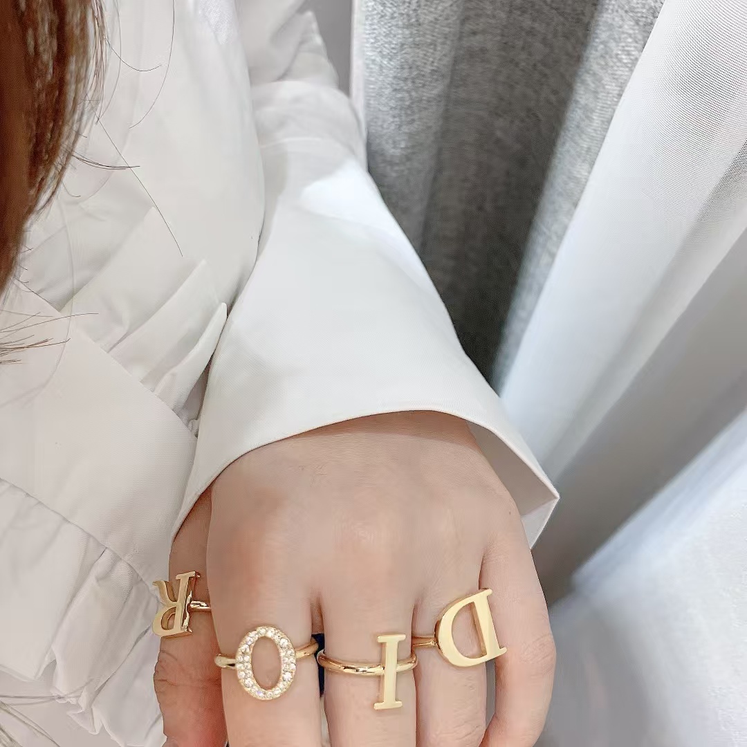 Replica Dior Separate Letters Rings - 4 Pieces
