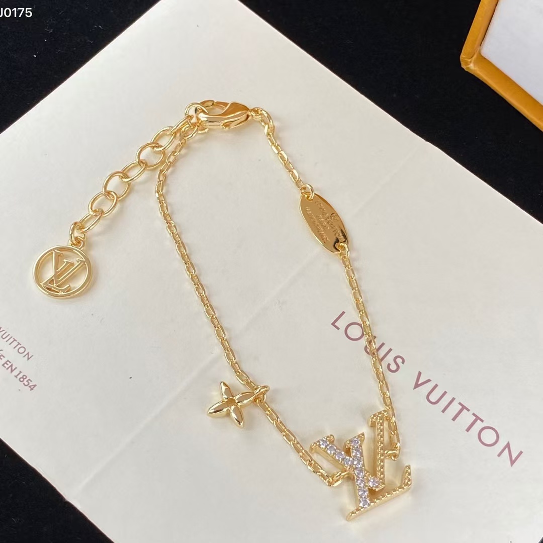 Replica Louis Vuitton Diamond LV Letters Bracelet