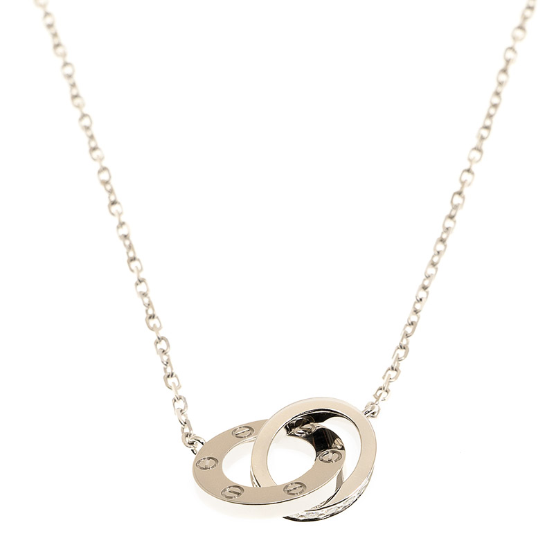 Replica NEW CARTIER LOVE NECKLACE B7216300  SILVER 18kt WHITE GOLD