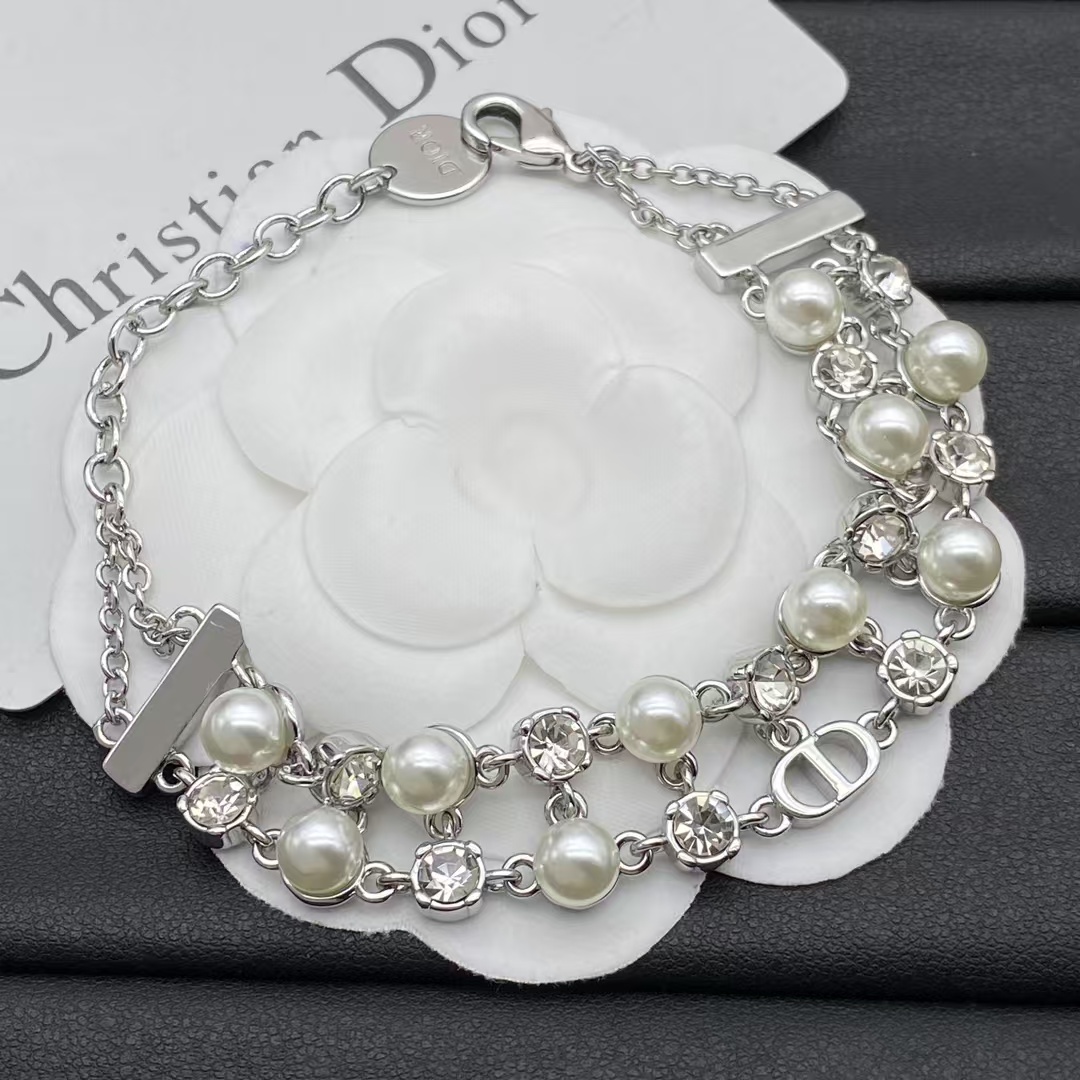 Replica Dior Two Row Pearl Bracelet