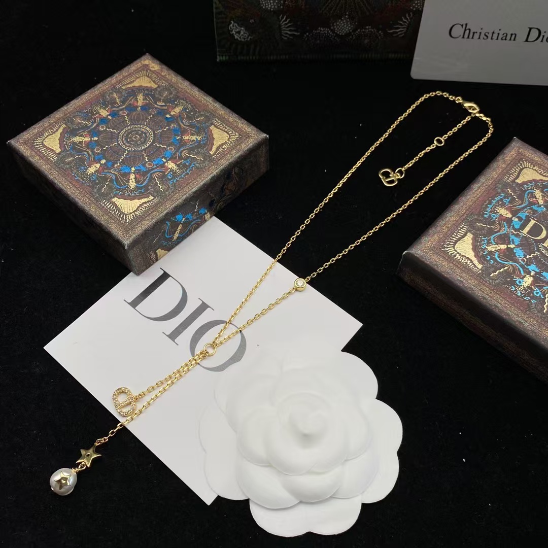 Replica Dior Star Pearl Long Drop Y Necklace