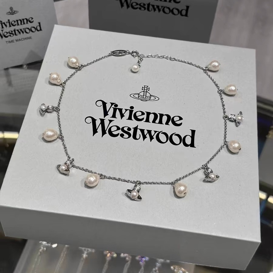 replica Vivienne Westwood Baroque Pearl Saturn Charms Bracelet