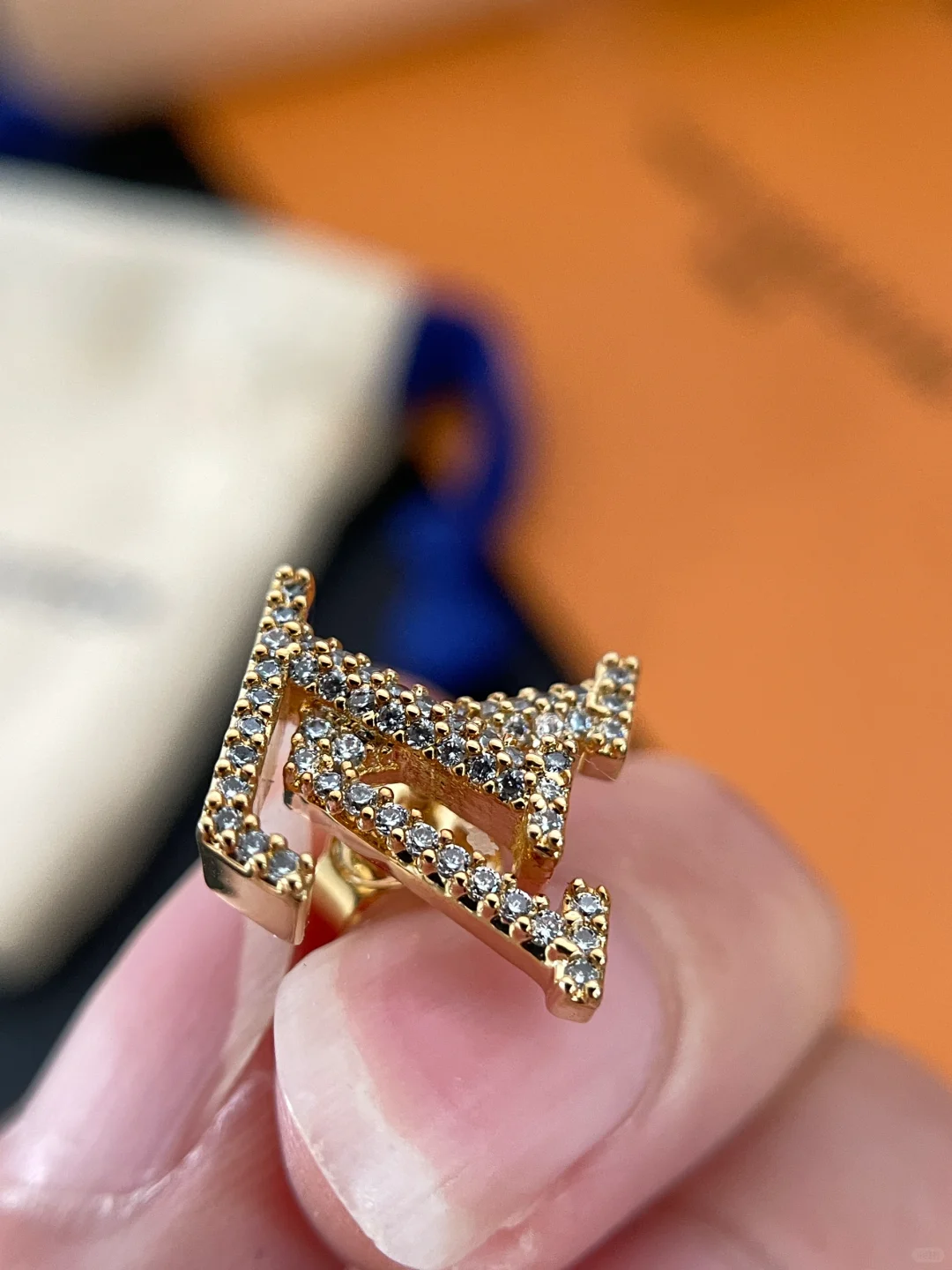 Replica Louis Vuitton Diamond LV Letter Earrings