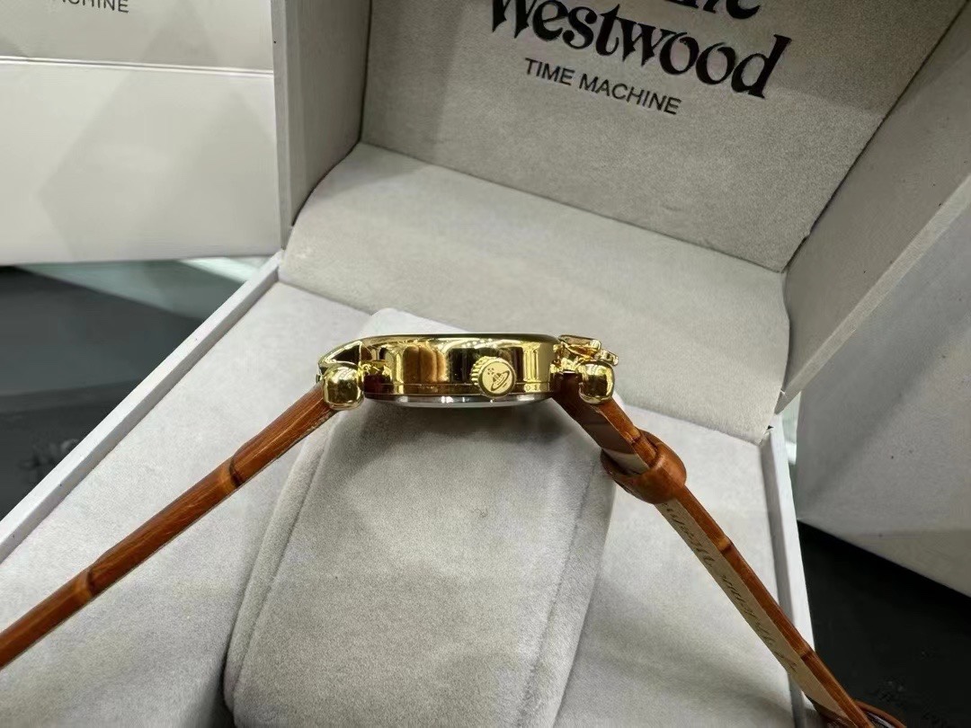 Replica Vivienne Westwood Brown Genuine Leather Band Watch - 23MM
