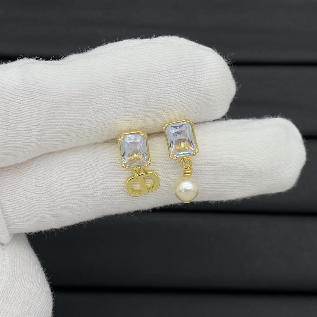 Replica Dior Asymmetric Charms Drop Earrings