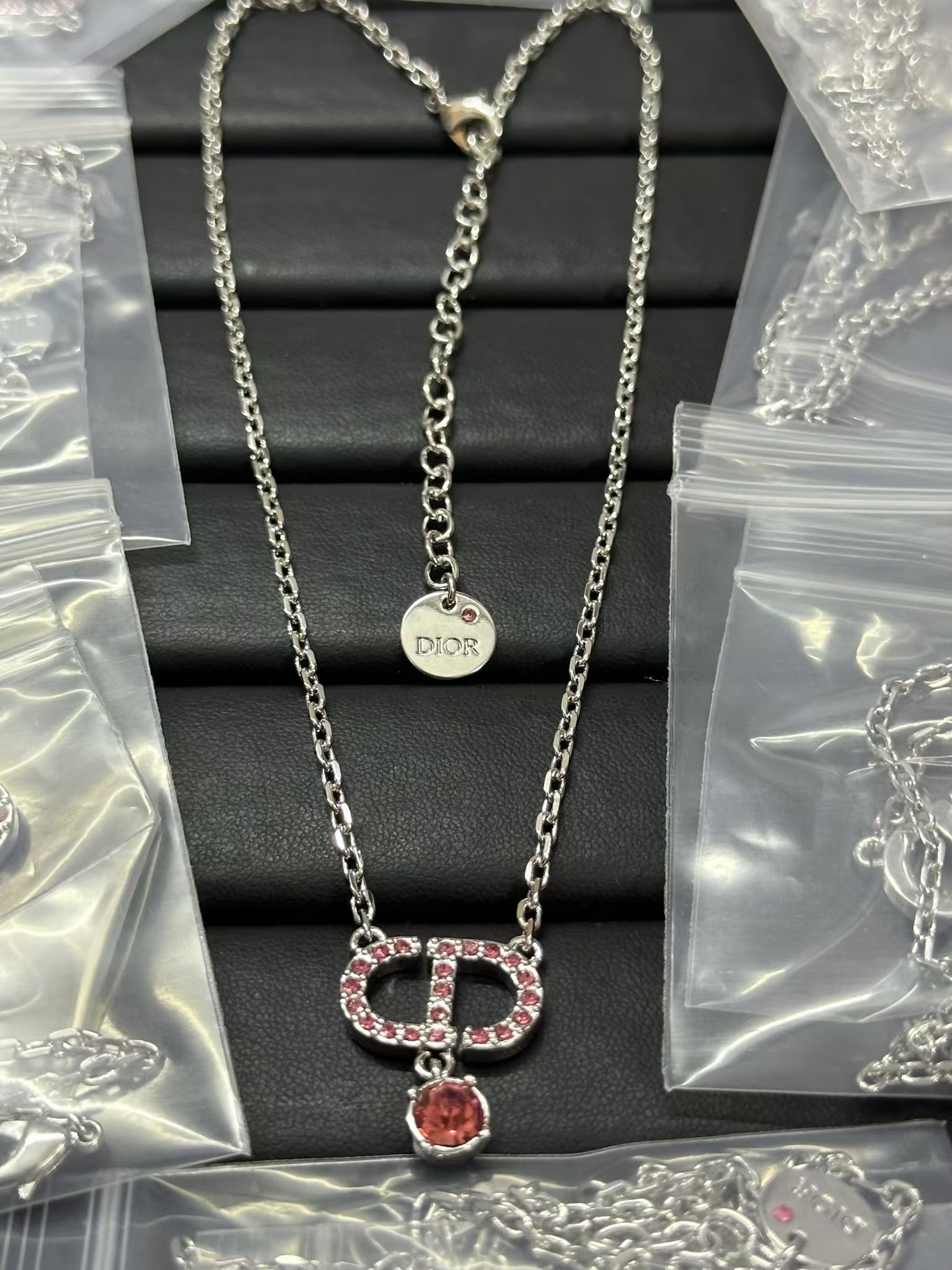 Replica Dior CD Pendant Diamond Drop Necklace