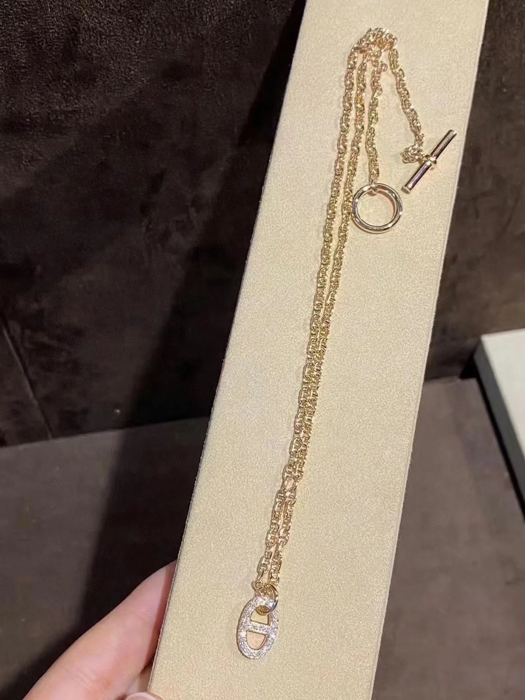 Replica Hermes Pig Nose Pendant Necklace