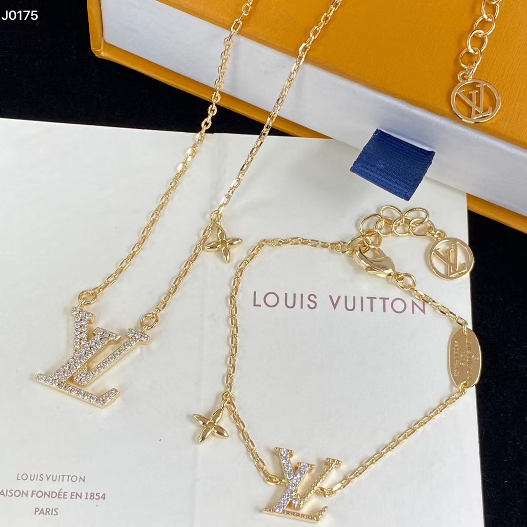 Replica Louis Vuitton Diamond LV Letters Bracelet