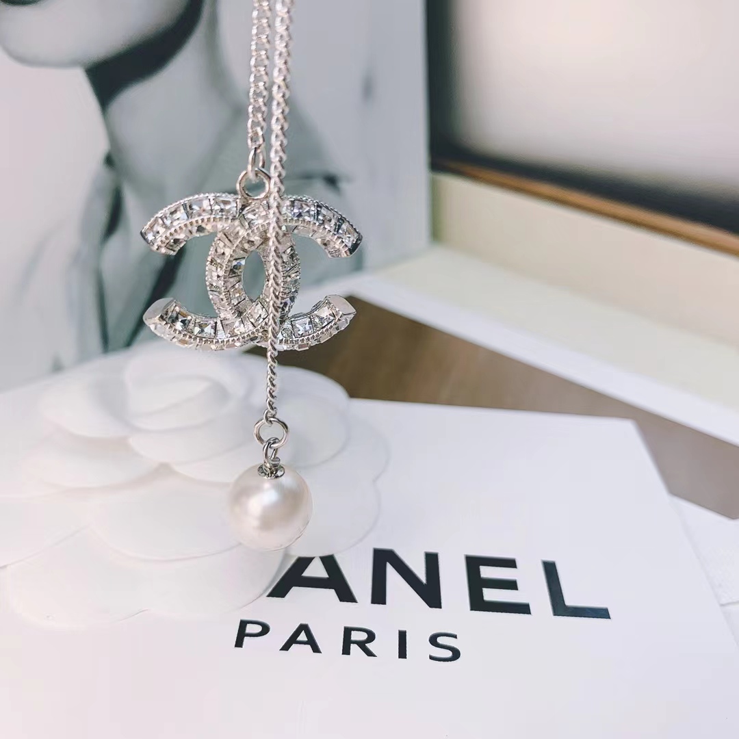 Replica Chanel Silver Color Tassel Pendant Necklace