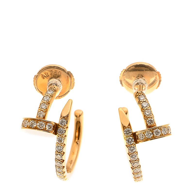 Replica NEW CARTIER JUSTE UN CLOU EARRING B8301429 18kt ROSE GOLD & DIAMONDS PINK GOLD