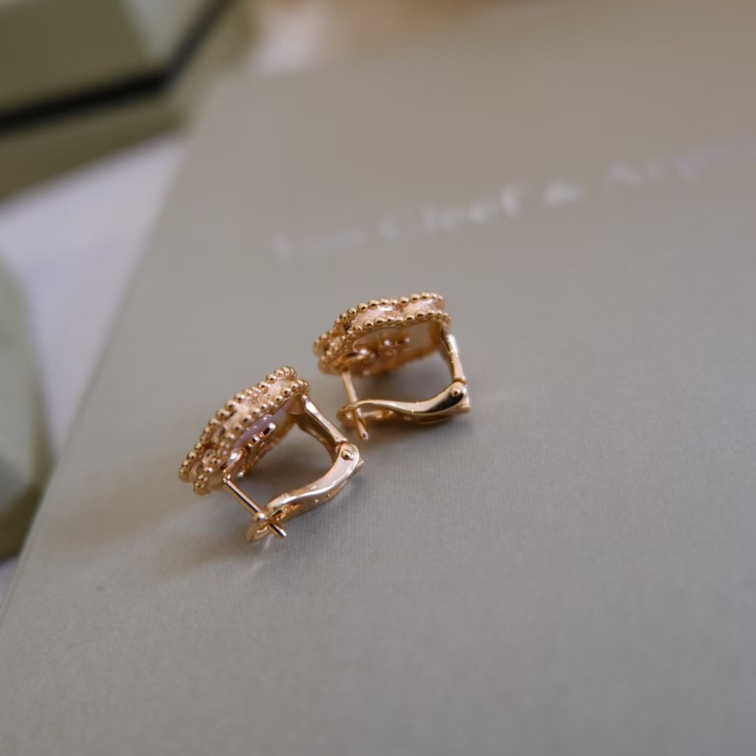 Replica Van Cleef & Arpels Lucky Spring Earrings, Plum Blossom