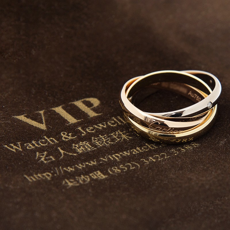 Replica NEW CARTIER TRINITY RING B4088551 18kt ROSE GOLD & WHITE GOLD & YELLOW GOLD GOLD/SLIVER