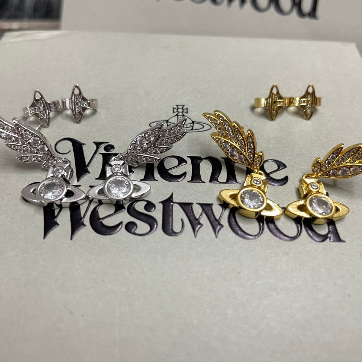 Replica Vivienne Westwood Angel Wing Saturn Earrings
