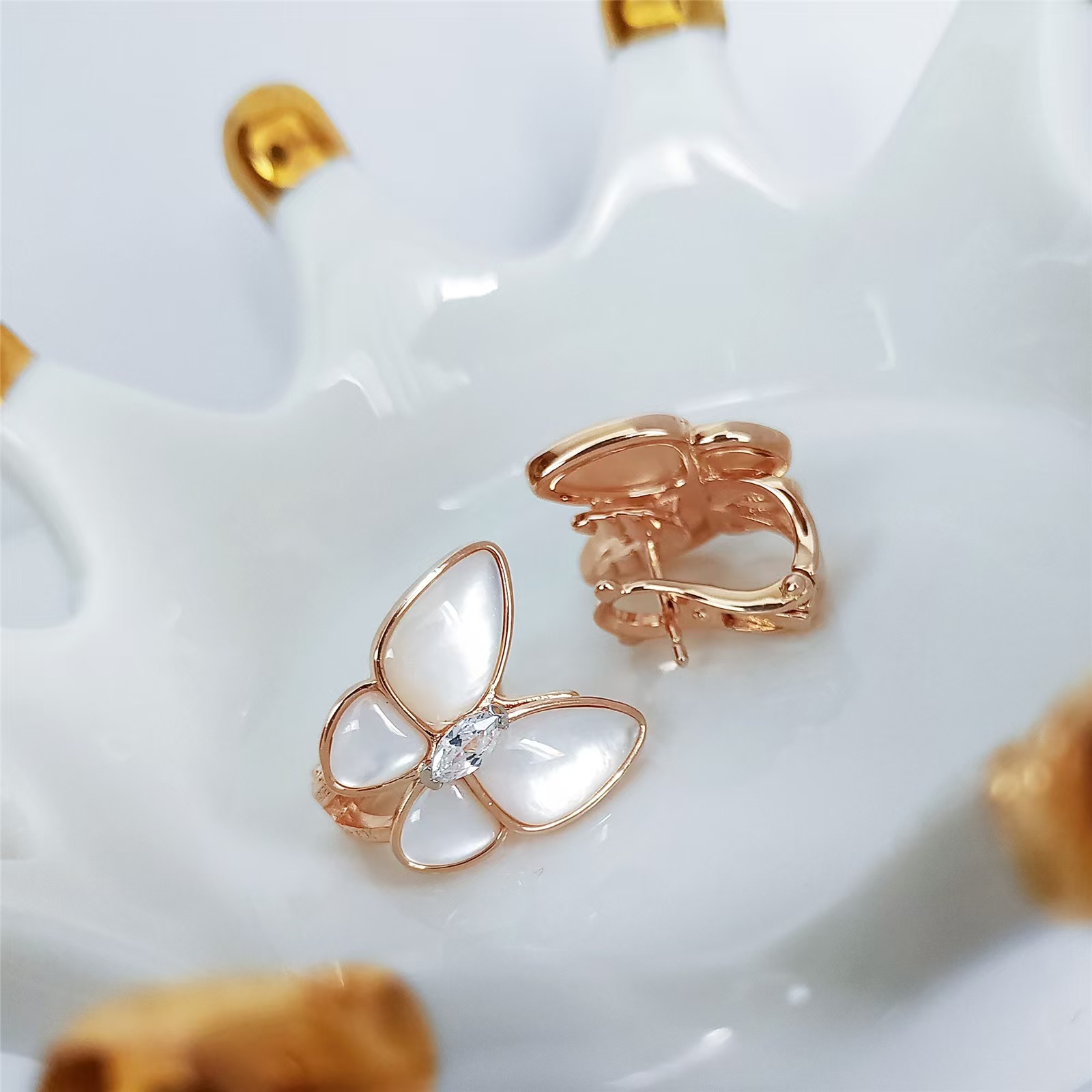 Replica Van Cleef & Arpels Two Butterfly Earrings