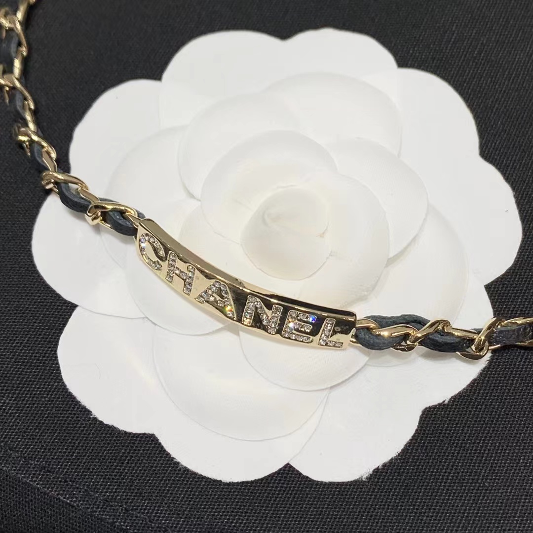 Replica Chanel Leather Cuban Chain Choker Necklace