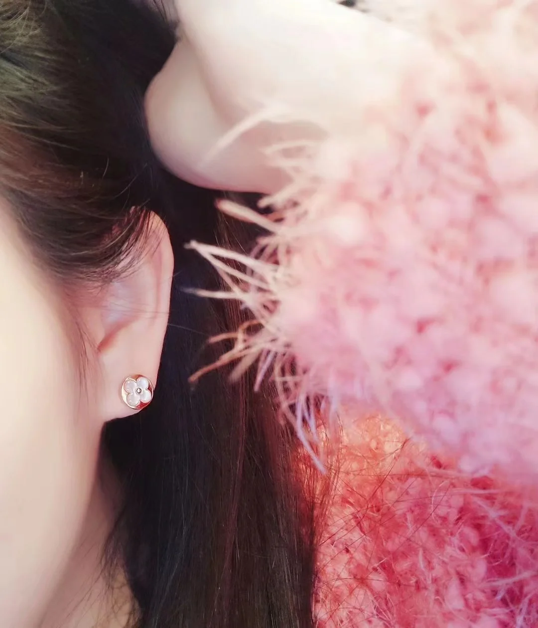 Replica Louis Vuitton AB Asymmetric Pink Stud Earrings
