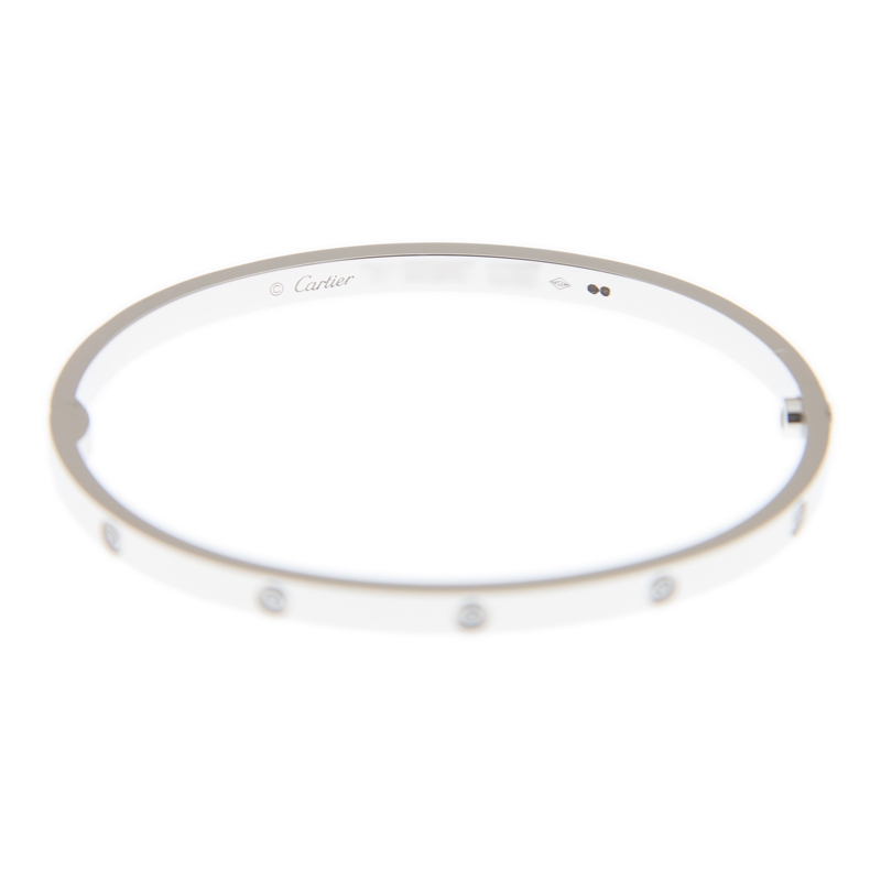 Replica NEW CARTIER LOVE BRACELET B6048017 18kt WHITE GOLD & DIAMONDS  SILVER